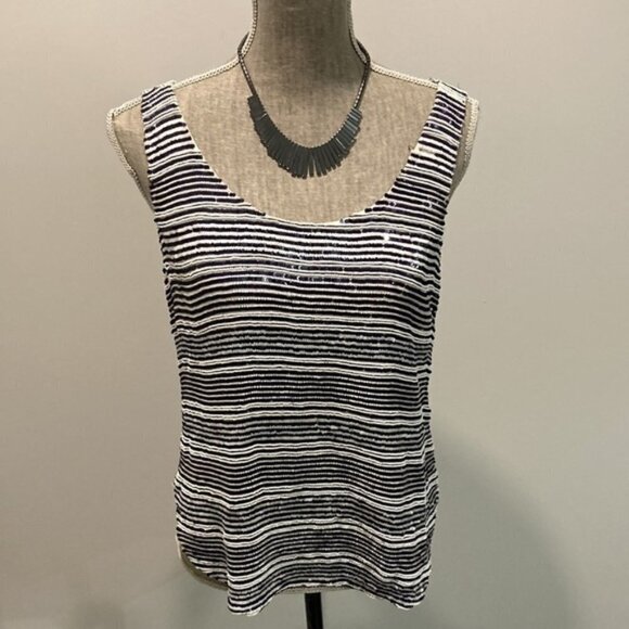 Armani Collezioni Striped Sequins Tank-Top medium - Picture 8 of 13